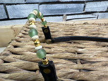 Load image into Gallery viewer, Miniture/Arab In Hand Rolled Leather Show Halter/Bridle- Green Sea Beads