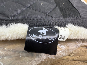 S/H Fuffly Short Girth Cover - Natural/Black - Pony