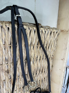 S/H English Hunting Breastplate & Running Attachment -Brown- Full