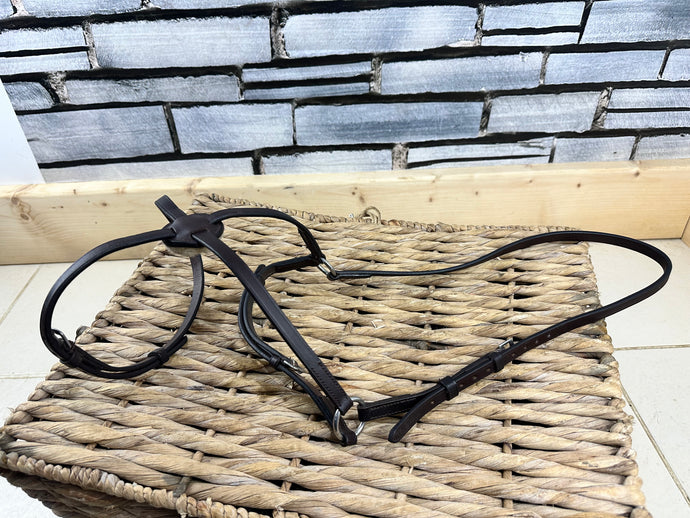 S/H Shires Grackle Sheepskin Noseband - Brown - Full