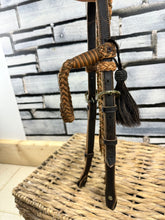 Load image into Gallery viewer, S/H Braided &amp; Tasseled Western Headstall/Bridle - Brown - Full