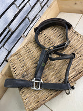 Load image into Gallery viewer, S/H Black Padded Leather Headcollar &amp; Poll Guard - Full