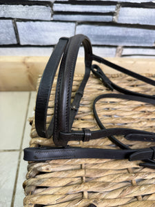 S/H English Flash Snaffle Bridle & Flexi Reins - Brown - Full