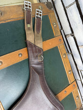 Load image into Gallery viewer, 46”/115cm Devoucoux Elasticated Leather Stud/Jumping Stud Girth-Brown - Soft Padding