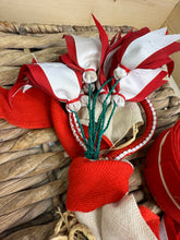 Load image into Gallery viewer, S/H Heavy Horse/Shire Ribbons, Flights &amp; Decoration - Red/White
