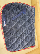 Load image into Gallery viewer, S/H Whitaker Velvet Jump Saddle Pad - Navy - Full