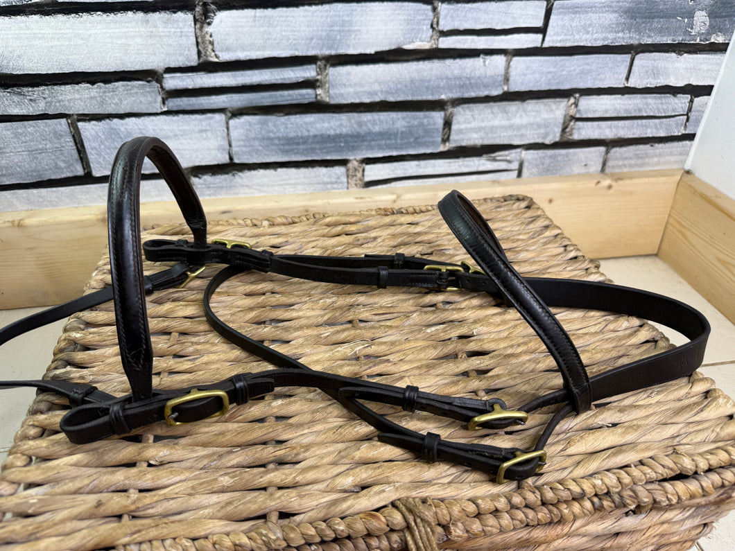S/H English Raised In hand Showing Bridle -Brown/Brass- Full