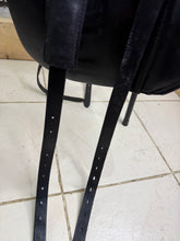 Load image into Gallery viewer, 17 1/2” Wide Ideal Suzannah Dressage Saddle - Black - Suede Seat &amp; Knees