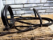 Load image into Gallery viewer, S/H Schockemohle Crystal Brow Double Bridle - Brown - Cob