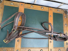 Load image into Gallery viewer, Rolled Flash Dressage Snaffle Bridle - Brown/Tan -Cob Size