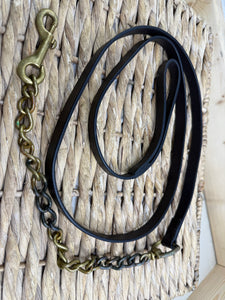 S/H English In-hand Showing Lead - Brown with Brass Chain