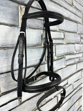 Load image into Gallery viewer, S/H English Padded Flash Bridle - Black - Pony