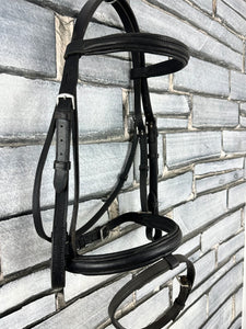 S/H English Padded Flash Bridle - Black - Pony