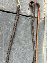 Load image into Gallery viewer, Gents Vintage Braided Hunt Whip with Thong