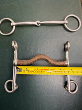 Load image into Gallery viewer, 4 1/2” Double Bits - Ported Sweet Iron Weymouth &amp; Small Ring Bridoon- Showing