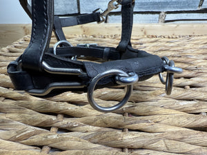 Miniature Horse/Mini Shetland Leather Lunge Cavesson - Black