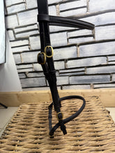 Load image into Gallery viewer, S/H English In-hand Show Bridle - Full - Black/Brass