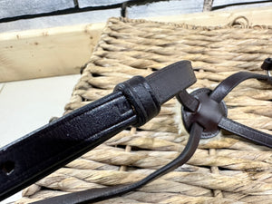 S/H Shires Grackle Sheepskin Noseband - Brown - Full