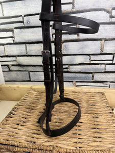 S/H English Hunter Snaffle Bridle - Brown - Full