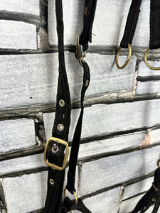 S/H Webbing Hunting Breastplate - Black/Brass - Full