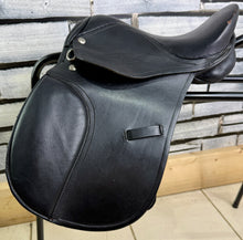 Load image into Gallery viewer, 12” XW Pony GP Saddle - Black Leather - Extra Wide - Shetland/Tiny Pony/Lead Rein