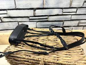 S/H Equicraft Wide Nose Hunter Bridle & Plaited Brow - Black - XF