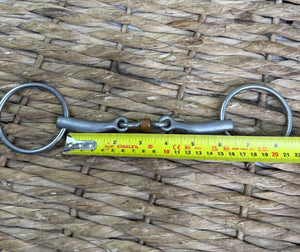S/H 6”/15cm Grey Curved Bar Snaffle Bit & Copper Roller Centre