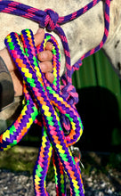 Load image into Gallery viewer, Soft Braided Neon Lead Rope - 7ft Long - Trigger Clip - Multi