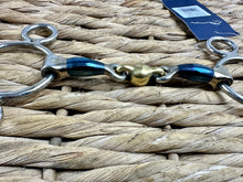 Load image into Gallery viewer, 4 1/2” Shires Blue SweetIron Lozenge 2-Ring/Universal Gag Bit