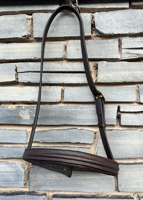 S/H Raised & Padded Cavesson Noseband- Pony - Brown