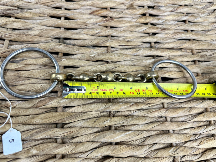 S/H 5” Gold Mouth Waterford Full Cheek Snaffle Bit