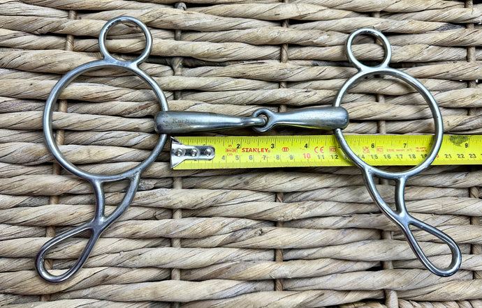 S/H 4 1/2” Korsteel Hollow Mouth Wonder (3-Ring) Gag Bit