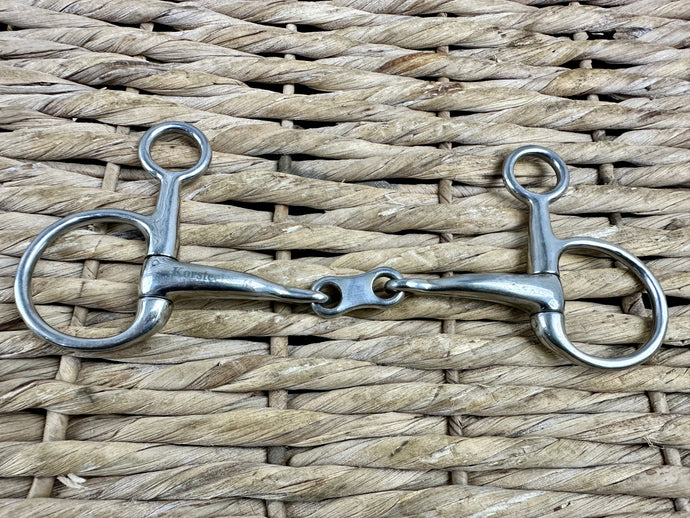 S/H 6” Korsteel JP Curve Mouth FrenchLink Hanging Cheek Snaffle