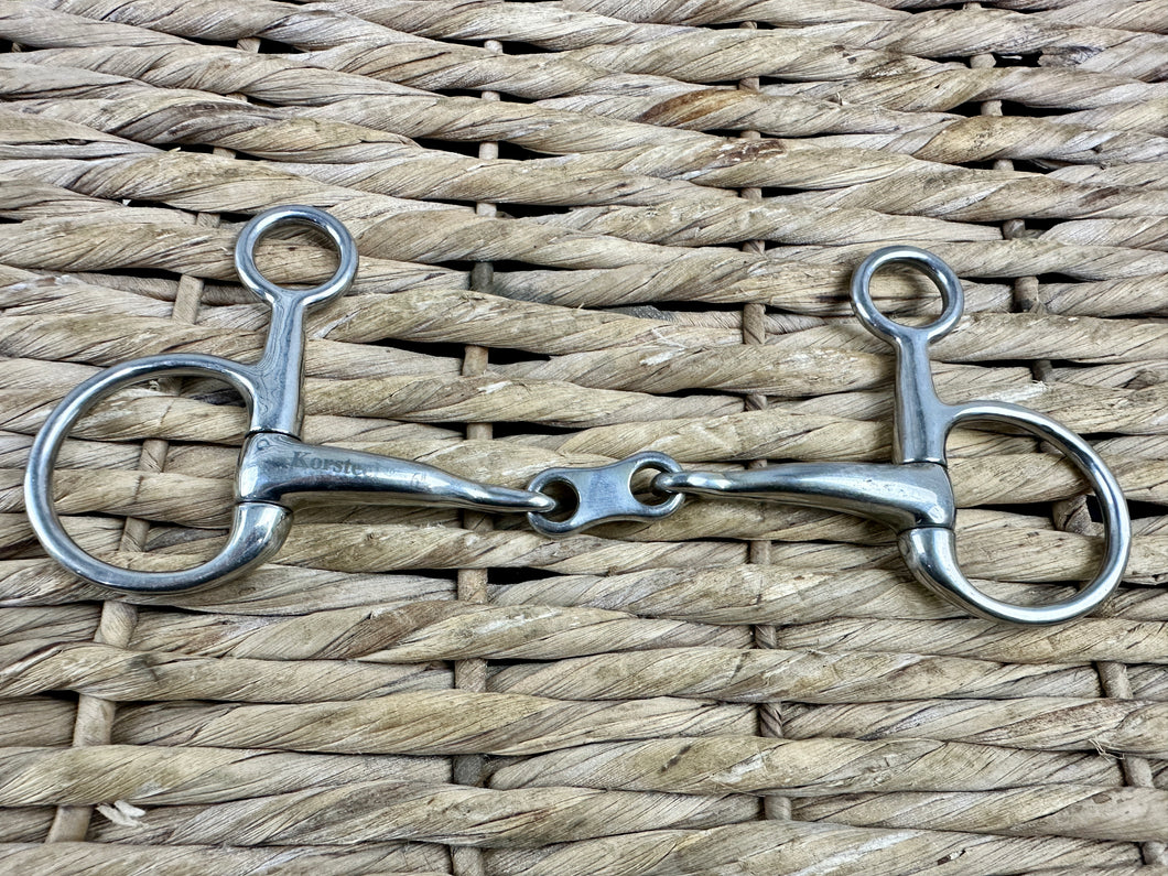 S/H 6” Korsteel JP Curve Mouth FrenchLink Hanging Cheek Snaffle