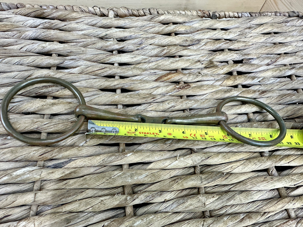 S/H 5 1/2” Gold Mouth French Link Loose Ring Snaffle Bit
