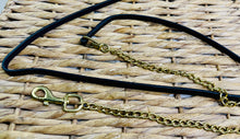 Load image into Gallery viewer, NEW Leather 1/2” In-hand Showing Lead &amp; Brass Chain - Brown