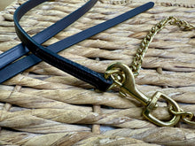 Load image into Gallery viewer, NEW Leather 1/2” In-hand Showing Lead &amp; Brass Chain - Brown