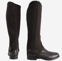 Load image into Gallery viewer, Childs S/M/L HY Synthetic Nubuck Half Chaps- Black/Brown