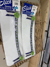 Load image into Gallery viewer, Show Velvet Browband with Rossettes - Green/White/Purple
