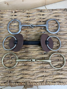 S/H Job Lot of Three X 5 1/2” Snaffle Bits-Gold Lozenge, etc