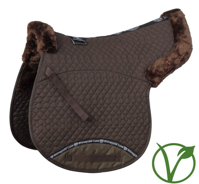 Hunter Brown Rolled Edge Numnah Half Lined - Brown - Pony/C/Full