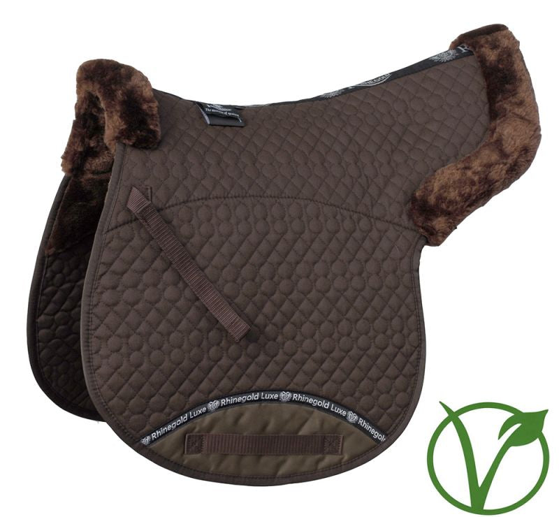 Hunter Brown Rolled Edge Numnah Half Lined - Brown - Pony/C/Full