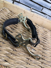 Load image into Gallery viewer, S/H English Leather Hackamore - Black/Brass - Cob