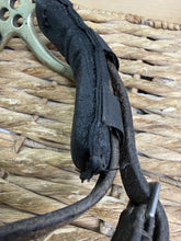 Load image into Gallery viewer, S/H English Leather Hackamore - Black/Brass - Cob