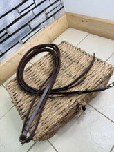 Load image into Gallery viewer, S/H 2 x Pairs Racing Rubber Loop Fastening Reins -Brown/Brass