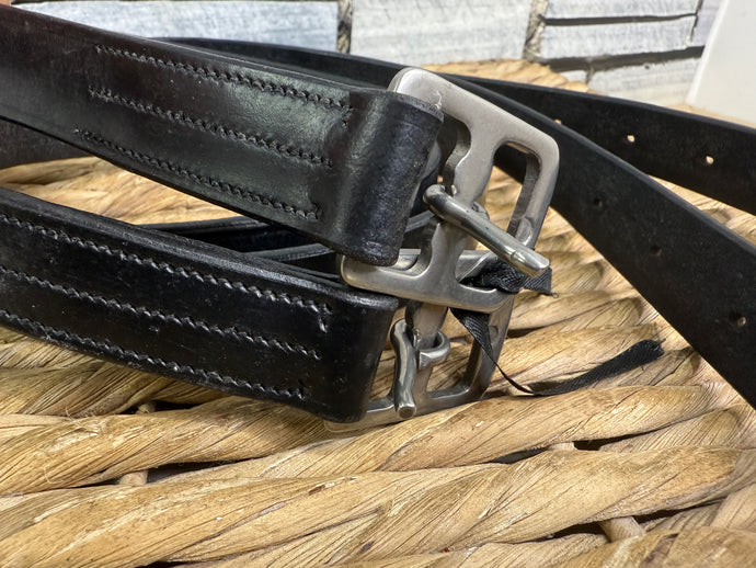 S/H 54” English Stirrup Leathers - Black