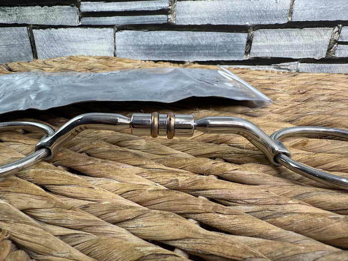 5 1/4” Curved Barrel Mouth Loose Ring Snaffle with Roller