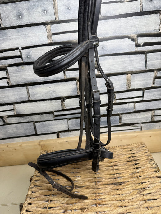 S/H Heritage Padded Comfort Flash Bridle -Black- Full