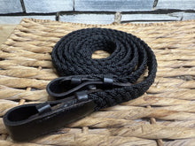 Load image into Gallery viewer, S/H Plaited Web Games Reins - Black - Pony
