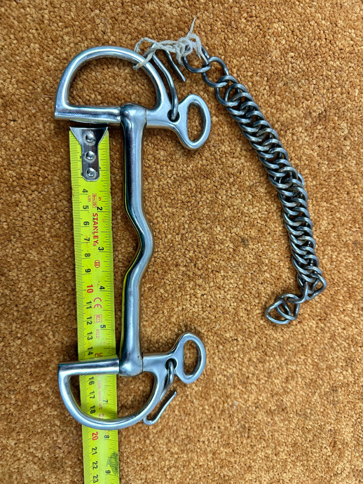 S/H 5 1/2” Port Mouth Kimblewick Bit with Curb Chain